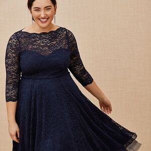 Torrid Navy Lace Midi Dress
